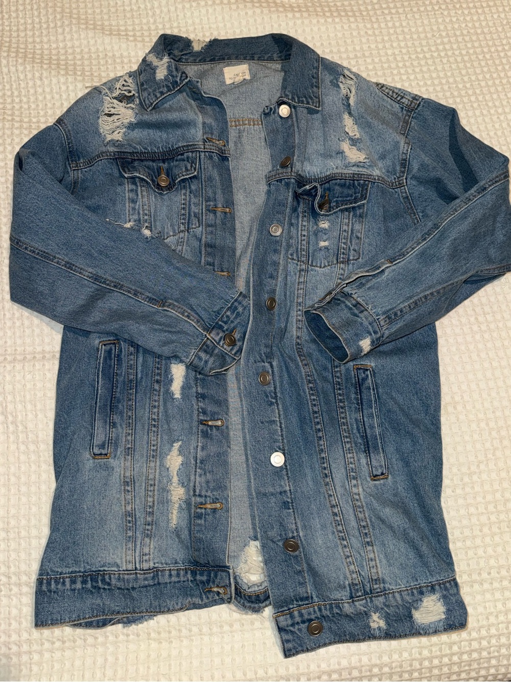 2/$10 - Caution To The Wind Light Blue Distressed Denim Jacket